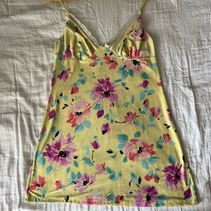 Floral Yellow Vintage Slip Dress/Nightgown
